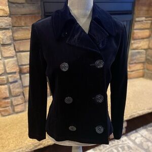 Velvet Lauren Ralph Lauren Navy Blue Double Breasted Lined Blazer sz 6
